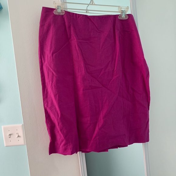 Fuschia linen pencil skirt